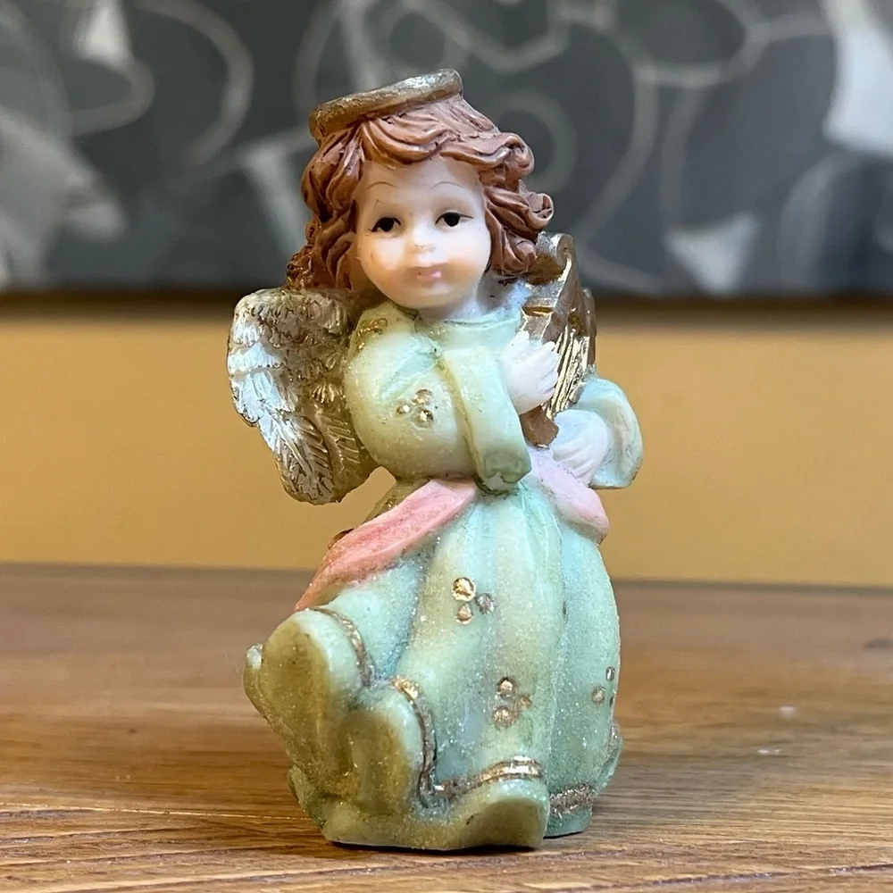 Angel with Harp Figurine - Picture 1 of 5